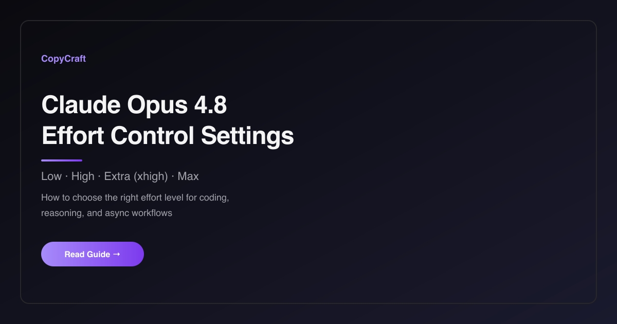 Claude Opus 4.8 Effort Control Settings: Complete Guide to Low, High, Extra & Max